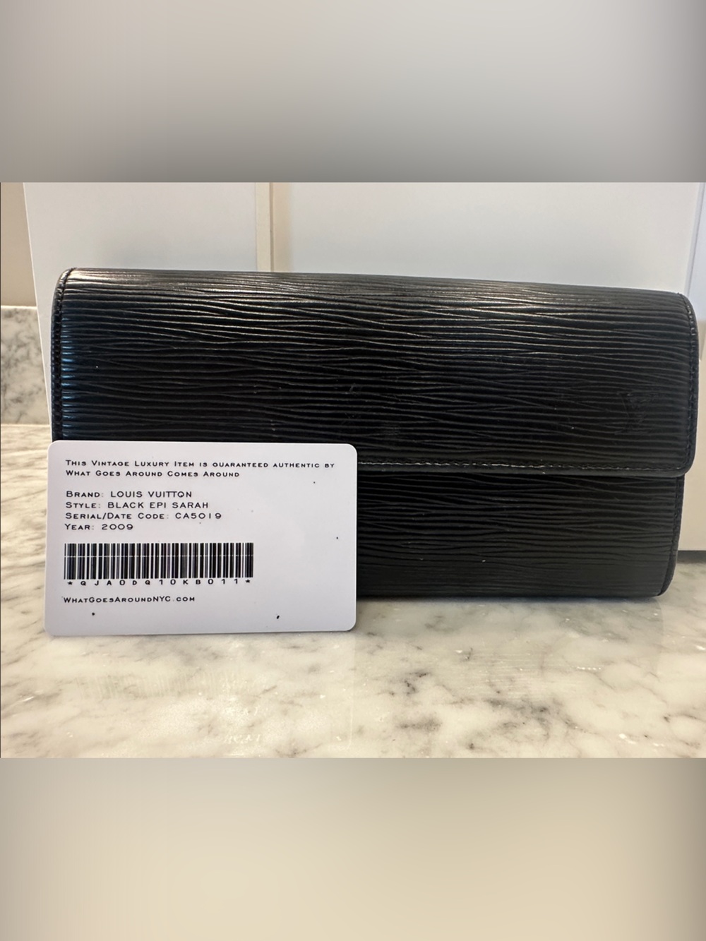 Louis Vuitton Black Epi Leather Long Wallet